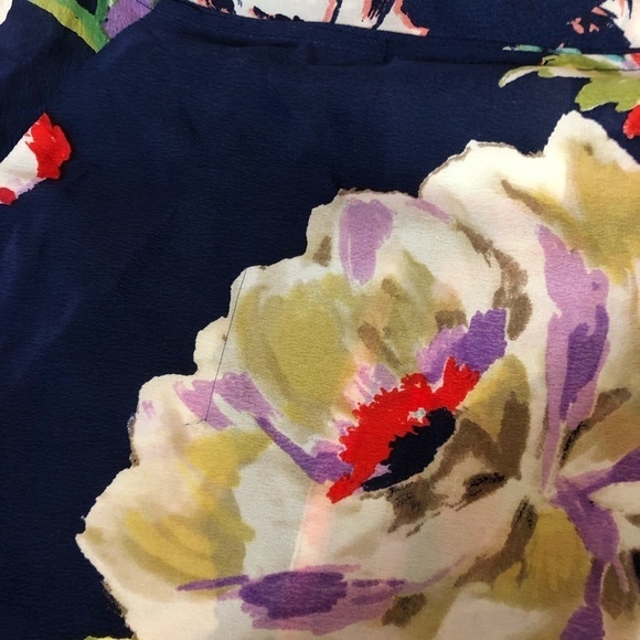 Anthropology Maeve silk Gardenia floral flutter sleeve blouse - Picture 8 of 9